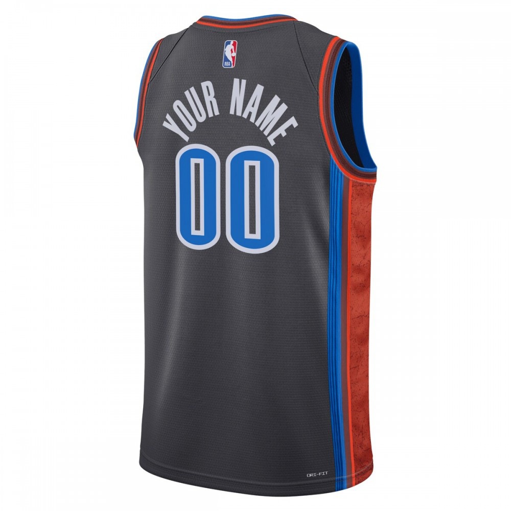 Oklahoma City Thunder Unisex 2022/23 Swingman Custom Jersey - City Edition - Black-Pro Kit Vault | Brand New 26/27 Sports Jerseys
